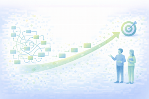 Illustration de la réduction progressive des muda en Lean management